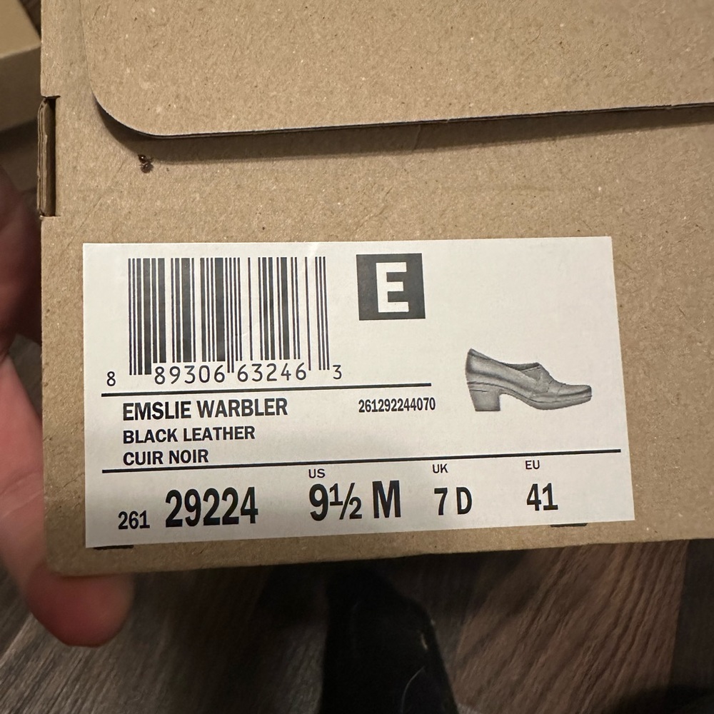 Black dress shoes, Clark’s size 9.5